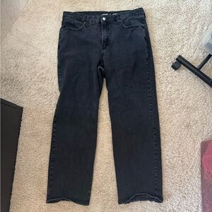 Old Navy OG Loose straight leg jeans, washed black, size 16